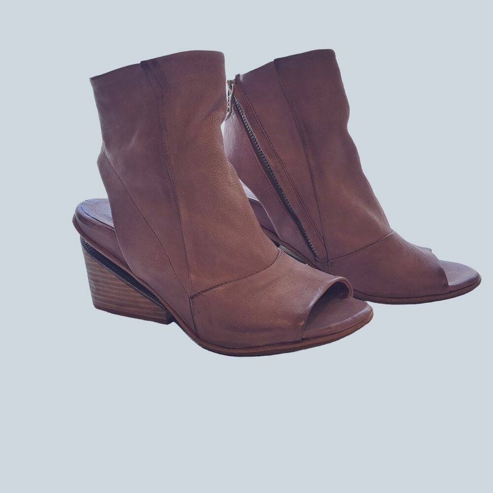 A.S.98 Mauve Open Toe Booties Size 37 - image 1